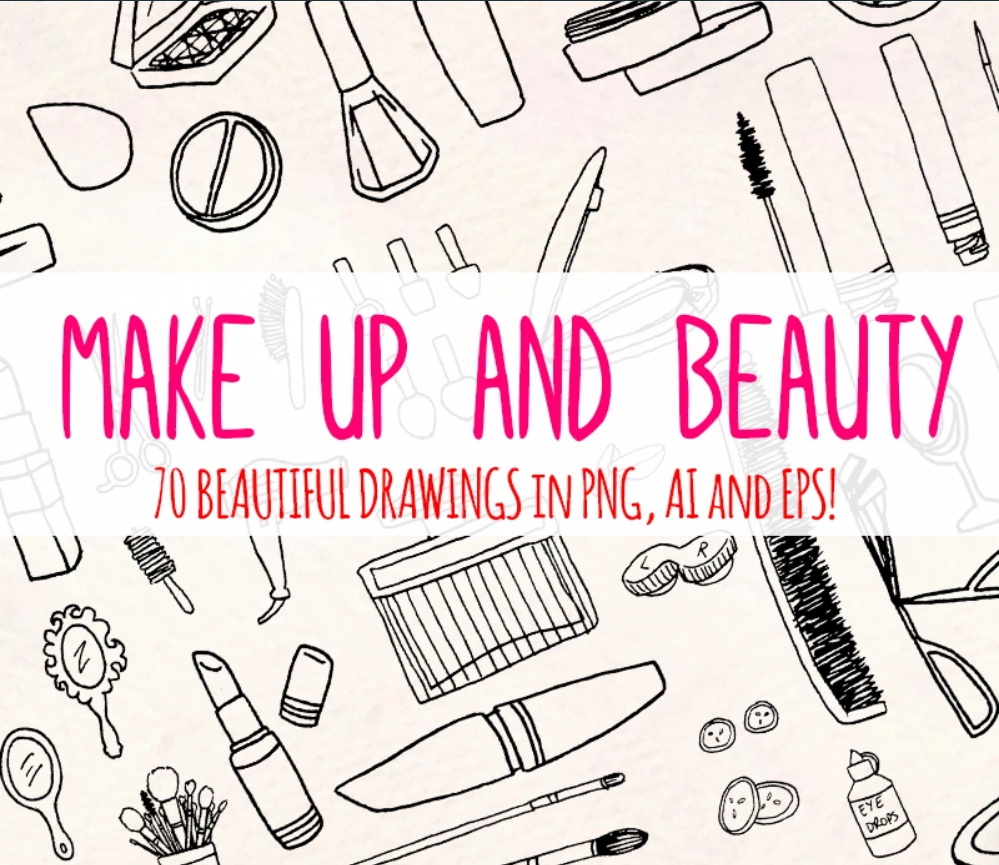 70 Cosmetics and Make Up Illustration