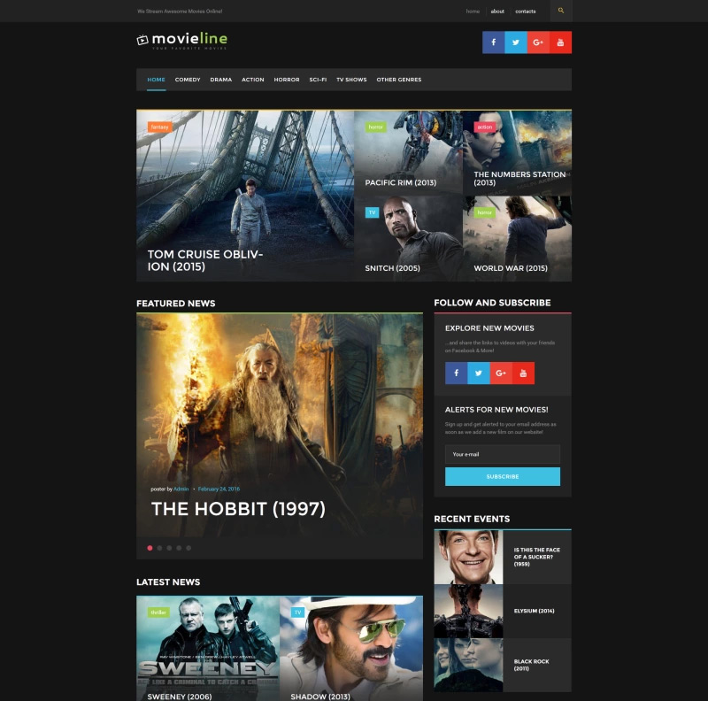 MovieLine - Online Cinema WordPress Theme