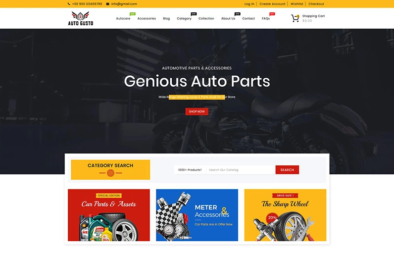 Auto Gusto Automobile Parts Shopify Theme