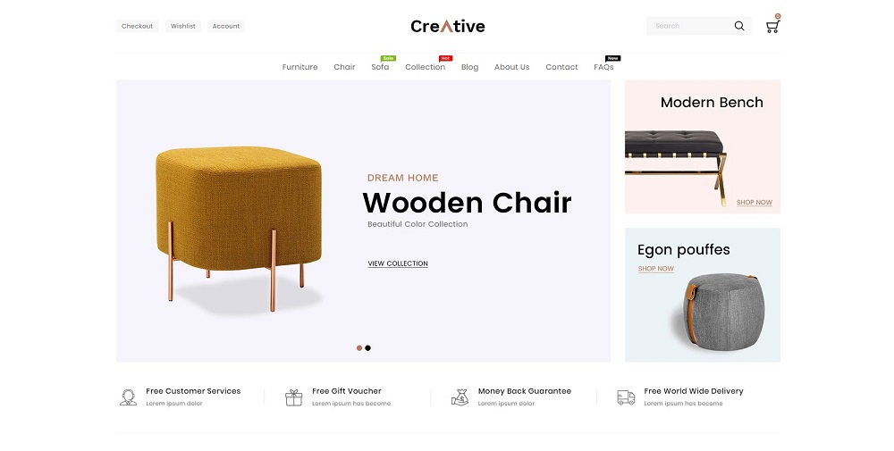Creative Wood And Furniture Shopify Theme
