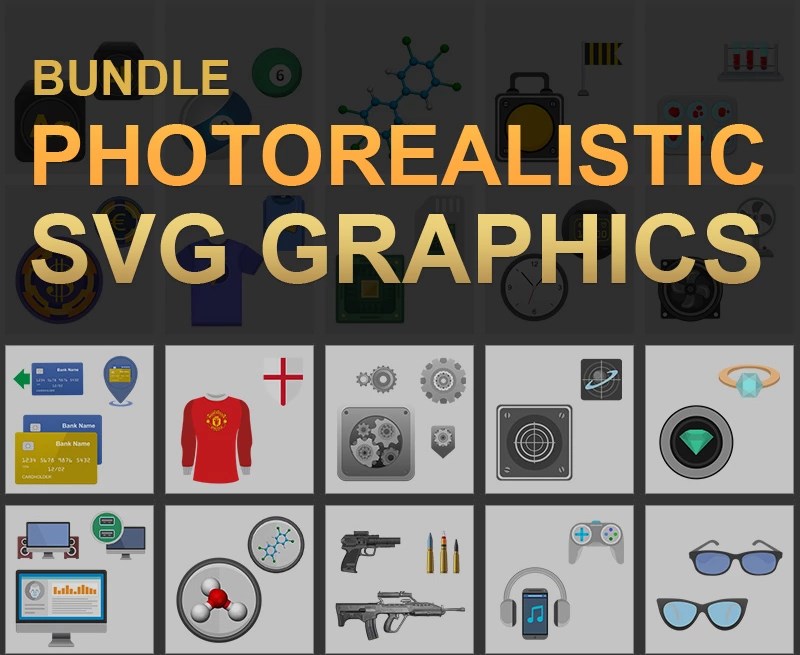Photorealistic SVG Graphics Illustrations Bundle