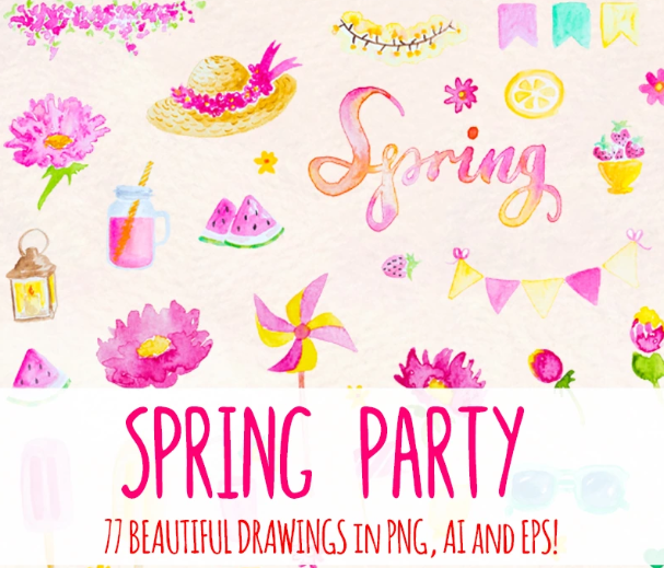 77 Spring Party Pink Lemonade Illustration