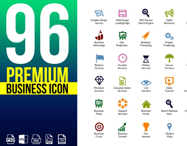 Business Icons Pack | Vector Icon Design Iconset Template