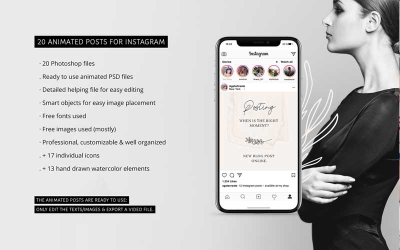ANIMATED Instagram Posts – Pure Social Media Template