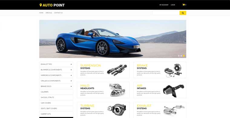 Auto Point - Auto Parts eCommerce Clean OpenCart Template