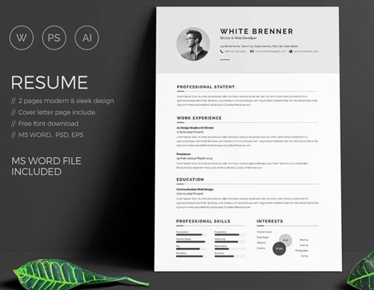 Brenner Minimal Clean Resume Template