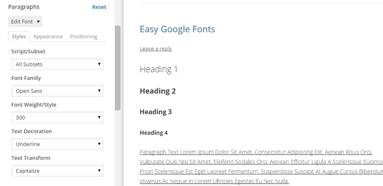 Easy Google Fonts.