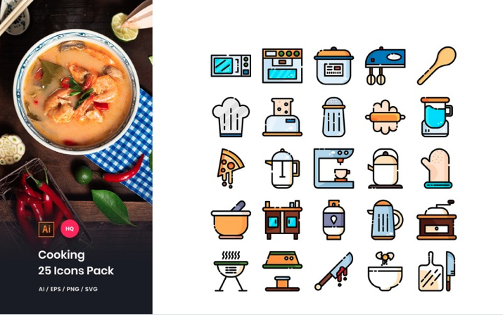 Cooking Pack Iconset Template
