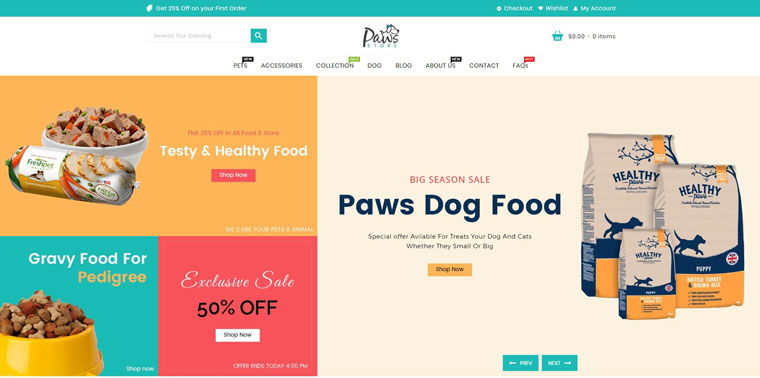 Paws Pet Store Shopify Theme