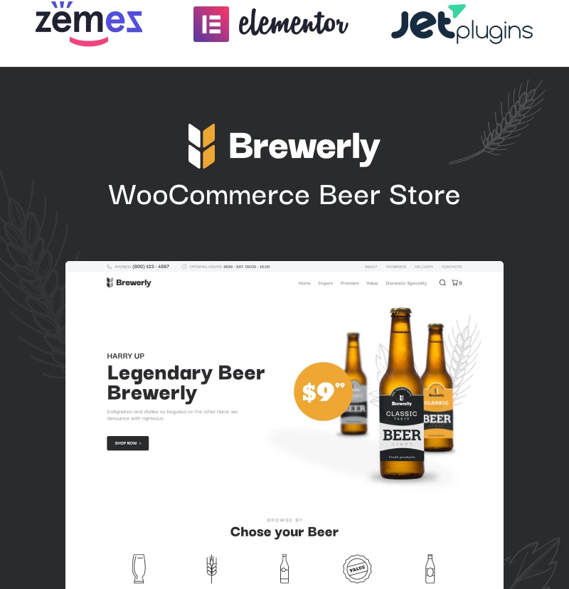 #9 Brewerly - Engaging And Multifunctional Beer Shop Template WooCommerce Theme