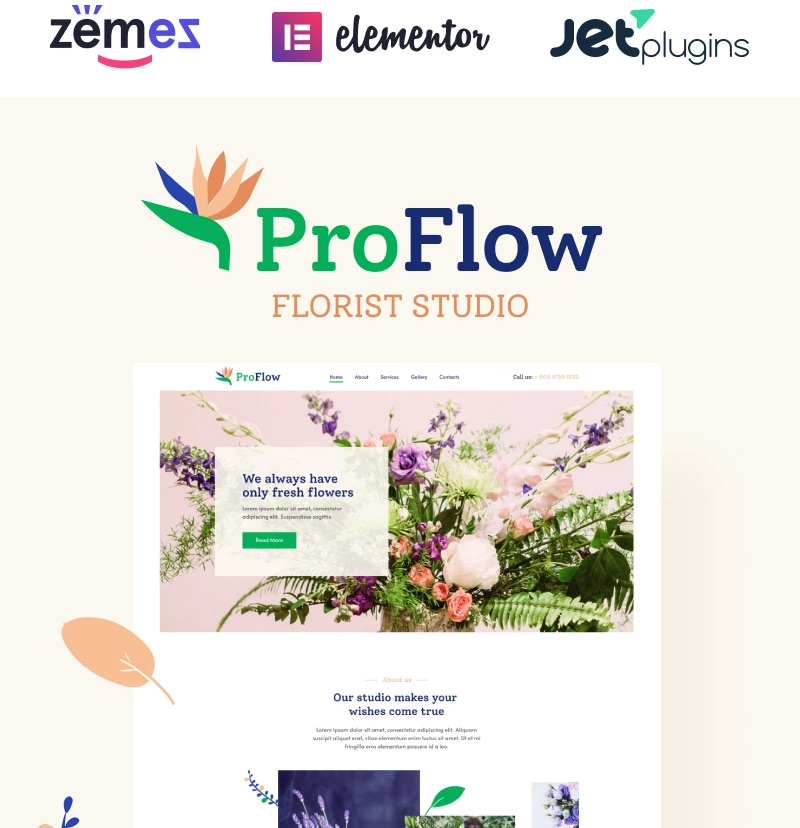 #7 ProFlow - Contemporary And Minimalistic Florist WordPress Theme