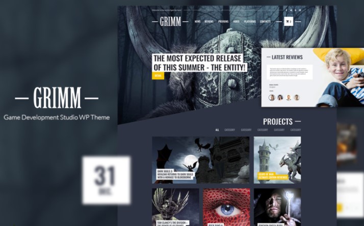GRIMM lite - Game Development Studio WordPress Theme