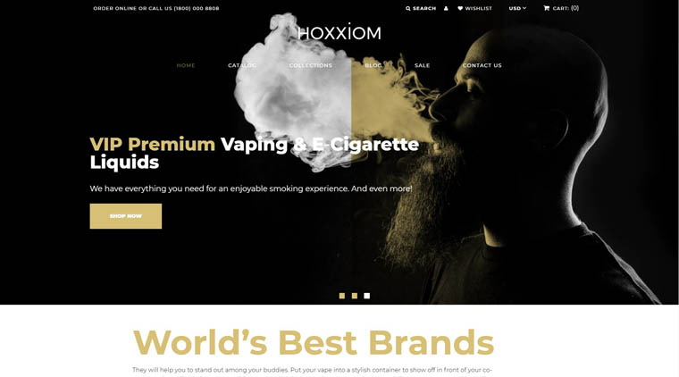 Hoxxiom - Electronic Cigarettes Modern Shopify Theme