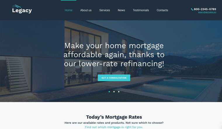 Legacy - Estate and Mortgage WordPress Theme