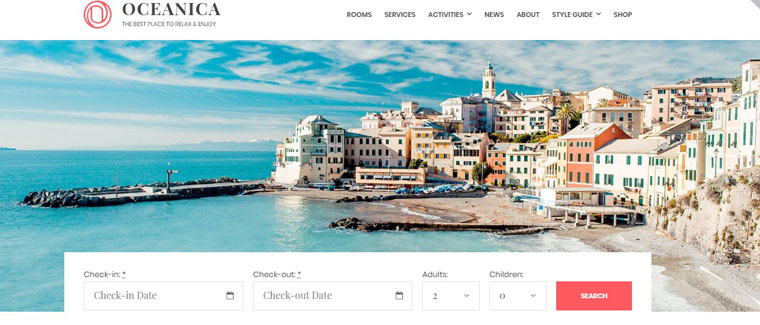 Oceanica - Hotel Booking WordPress Theme