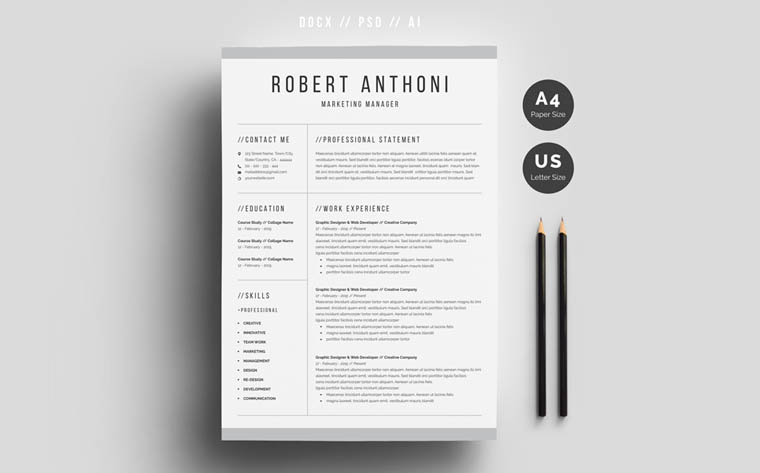 Robert Anthoni Office Manager Resume Template