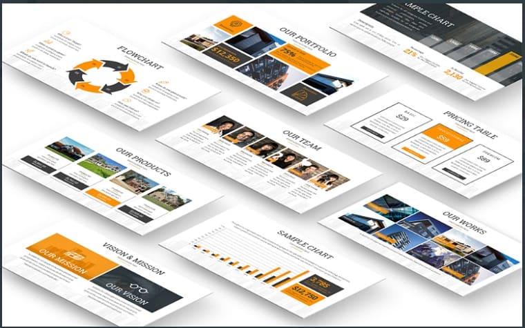 Create Business Presentations With Orange Powerpoint Templates