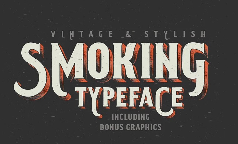 Smoking Typeface + Illustration Font