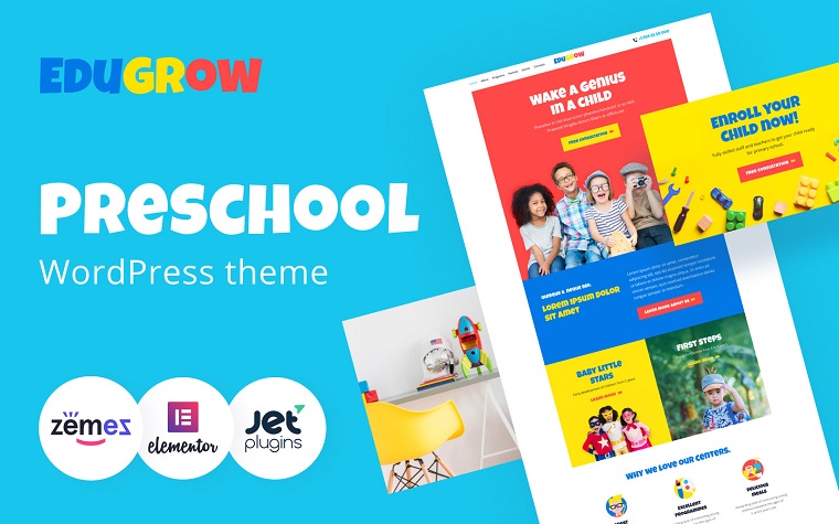 Edugrow - Preschool WordPress Theme with a Vivid Design WordPress Theme.