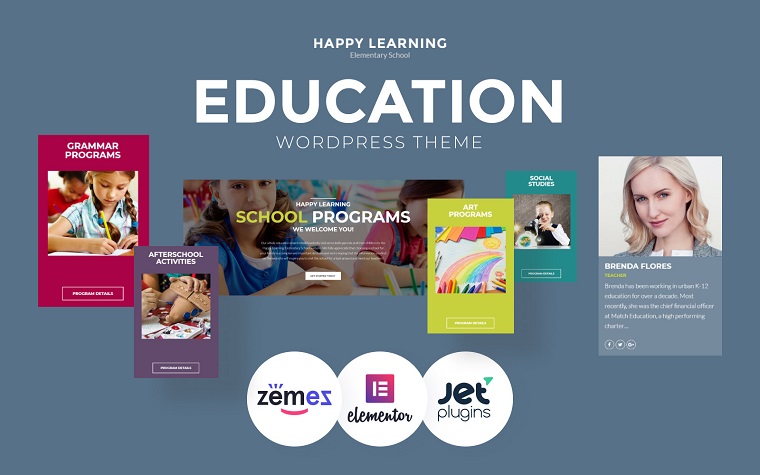 Happy Learning - Education Multipurpose Modern Elementor WordPress Theme.