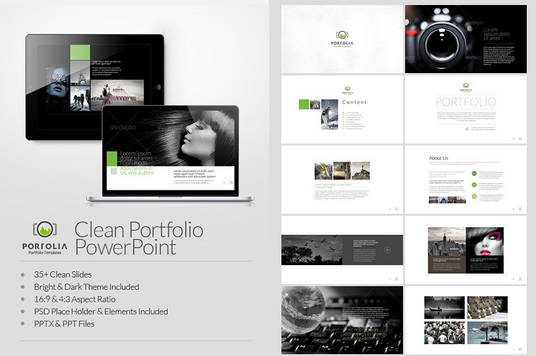 Portfolio - Photography & Product Showcase PowerPoint Template.
