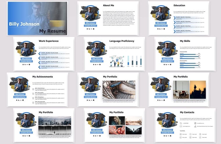 Business Resume PowerPoint Template
