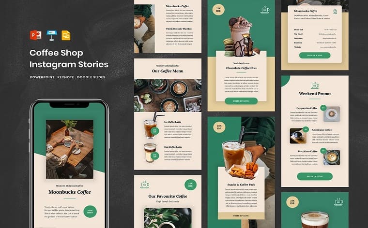 Coffee Shop - Social Media Instagram Stories PowerPoint Template