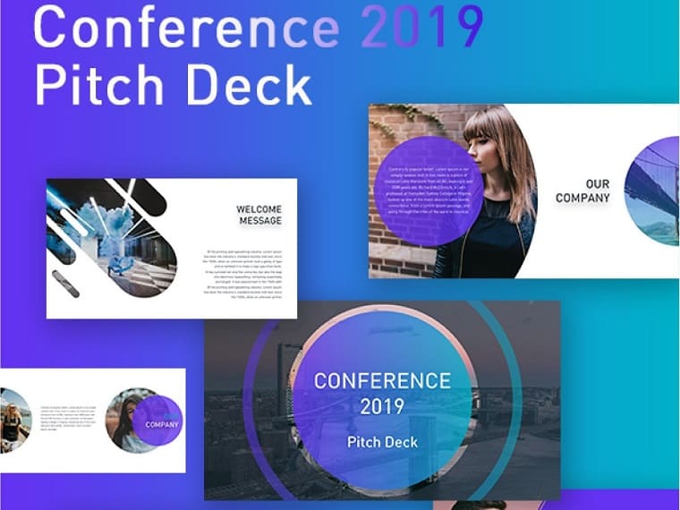 Conference blue PowerPoint template