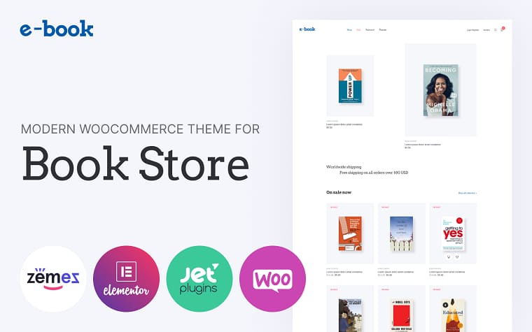 E-book - e-book website theme with widgets for Elementor WooCommerce Theme
