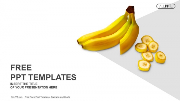 Bananas Whole and Sliced on White Background template