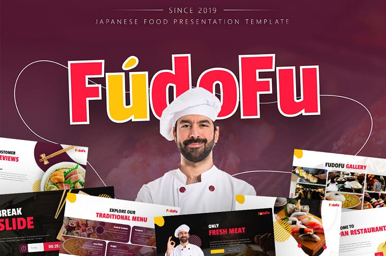 Fudofu Creative Animated Food & Beverage PowerPoint Template