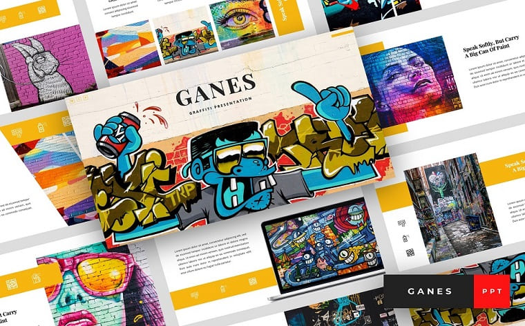 Ganes - Graffiti Presentation PowerPoint Template
