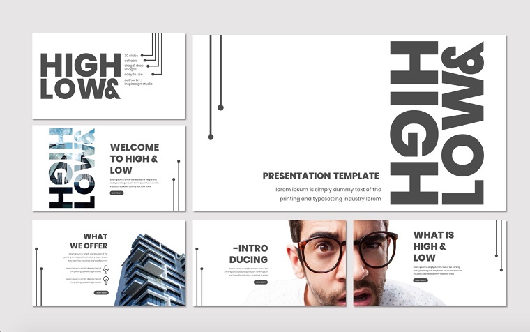 High & Low - PowerPoint Template