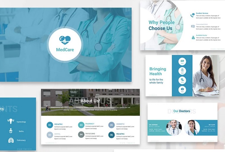 MedCare Fully-Editable PPT Slides PowerPoint Template.