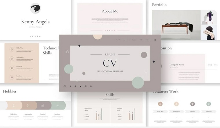 Resume CV Presentation PowerPoint Template