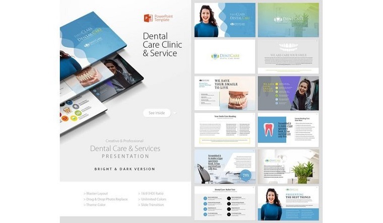 Dental Care Clinic Dentist Service PowerPoint Template