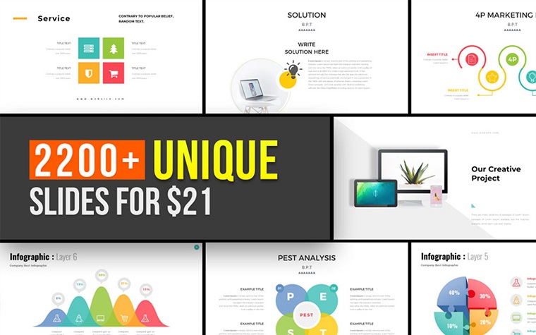 Entire Pack Presentation PowerPoint Template with Unique Slides