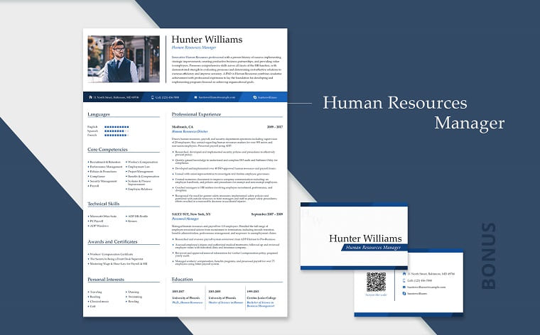 Hunter Williams - Receptionist Resume Template