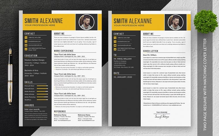 Smith Alexanne - Receptionist Fully Editable CV Resume Template