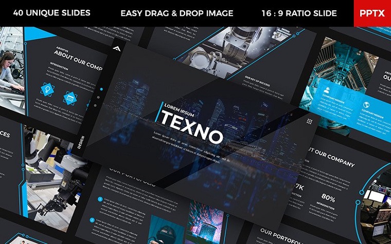 Texno PowerPoint Template to Show the Great Projects