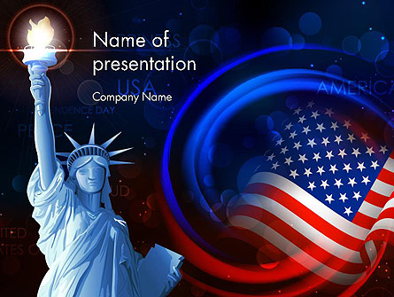 American Flag and Statue of Liberty - Free Google Slides theme and PowerPoint template