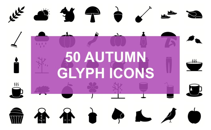 Autumn Glyph Black Set Iconset Template