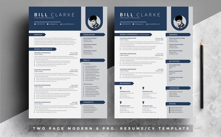 Word Resume-Bill Clarke Resume Template