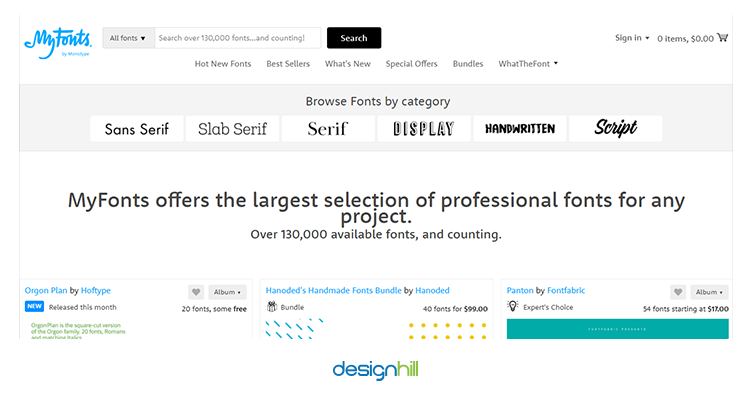 myfonts sell your design online