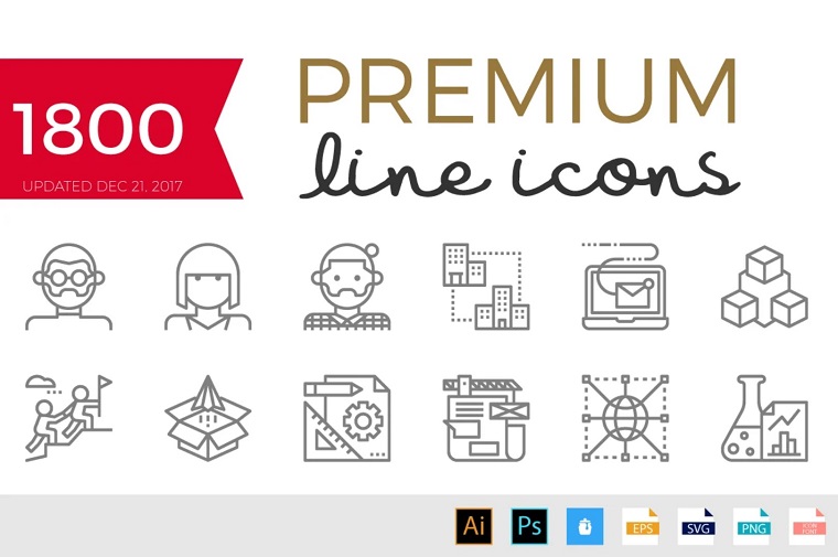 Becris Premium Line Icons Bundle