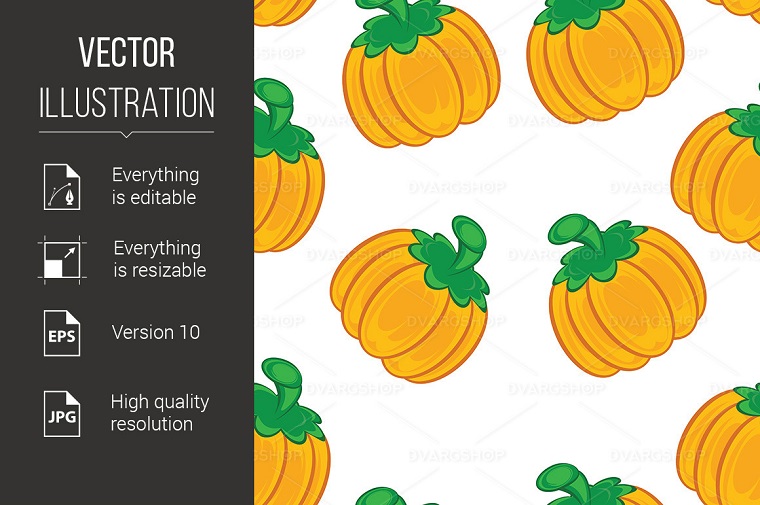 Seamless Texture of an Orange Pumpkin Vector