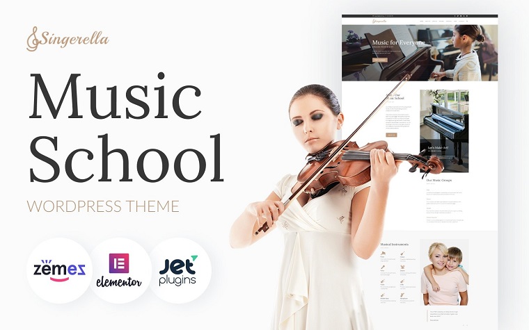 Singerella - Music School WordPress Theme.