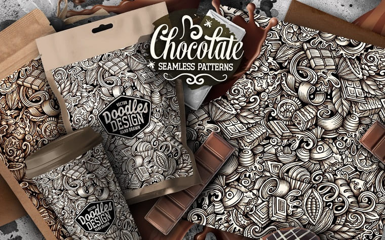 Chocolate Graphics Doodles Pattern