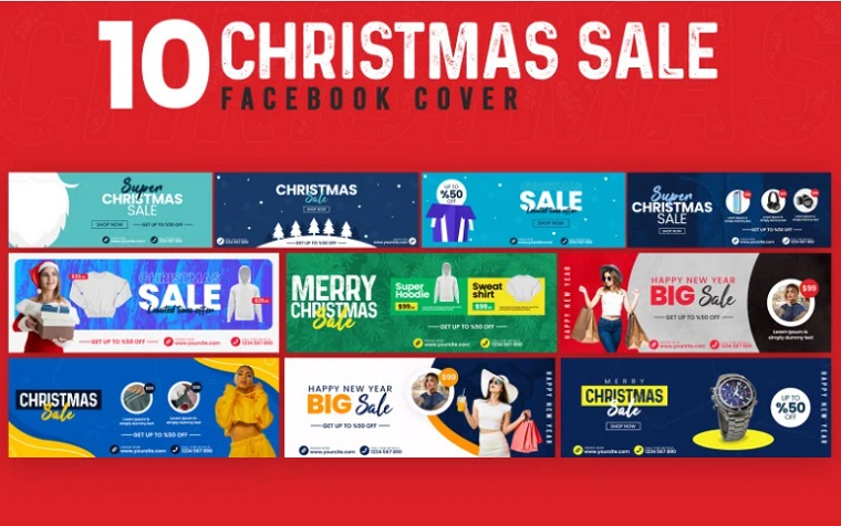 Christmas Sale 10 Facebook Cover Social Media