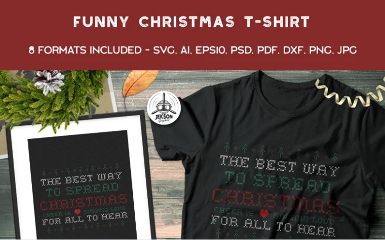 Funny Ugly Christmas Design T-shirt.